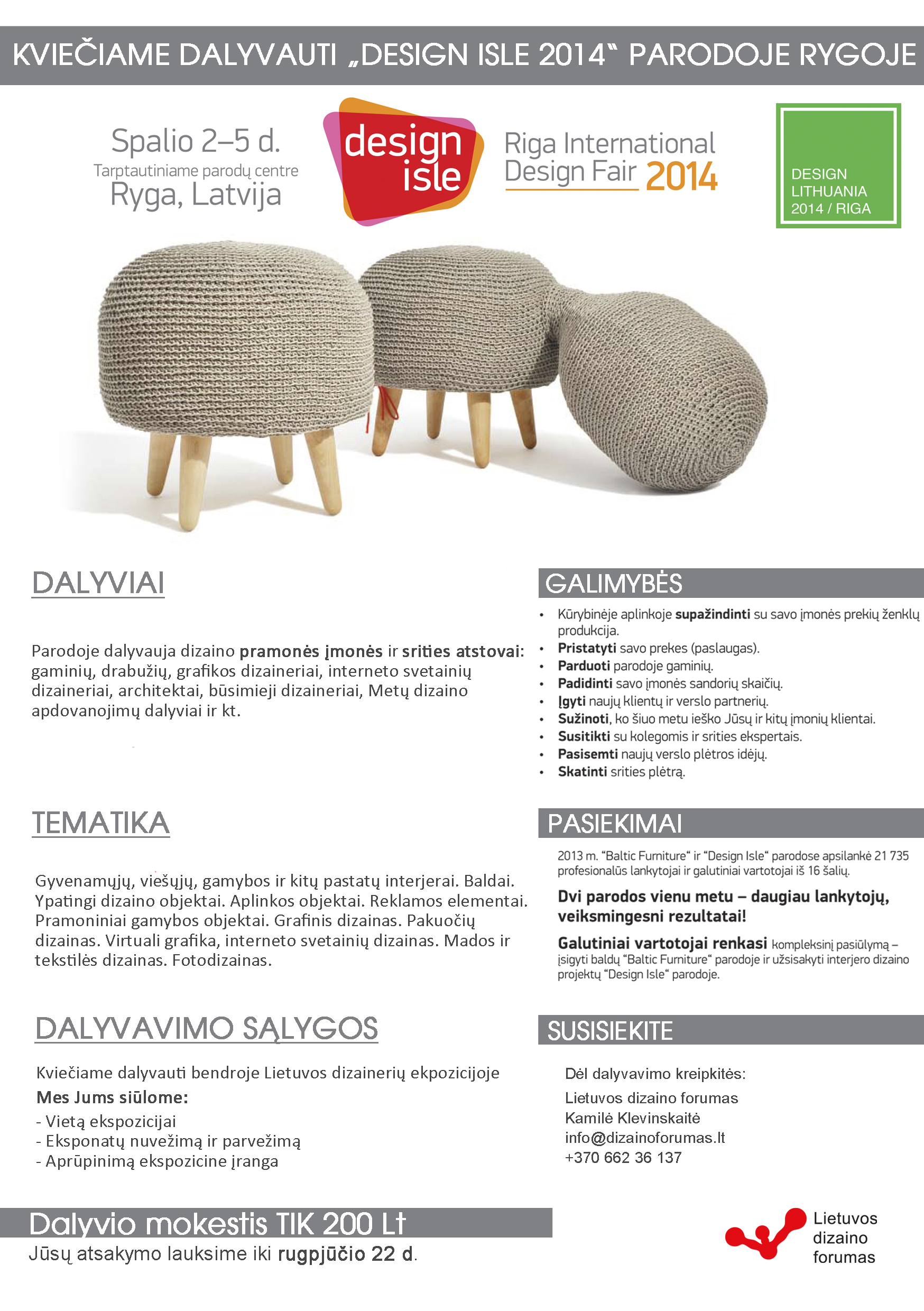 Kvieciame dalyvauti Design Isle 2014 Rygoje